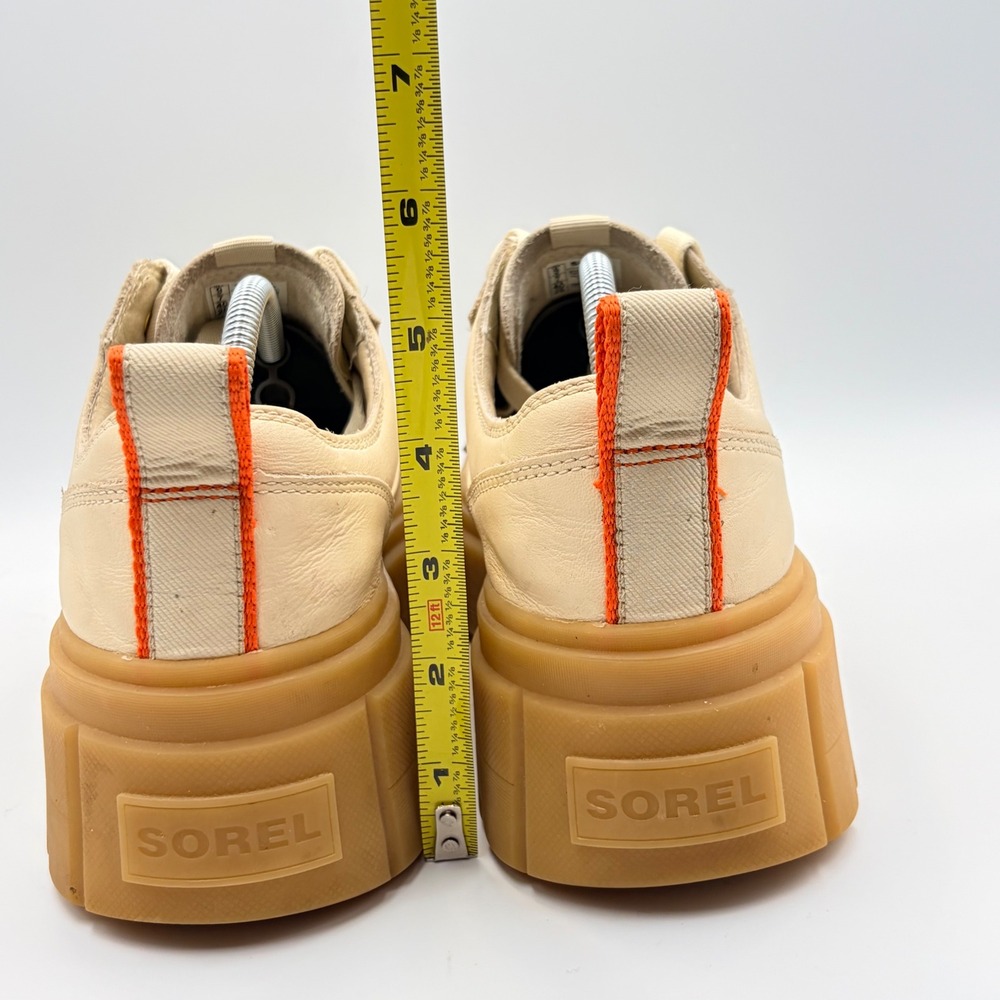 Sorel Caribou‎ X Womens 9 Waterproof Leather Platform Sneakers Cream Lug Sole - Picture 13 of 16